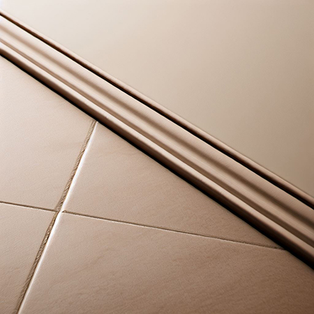 Cream floor edging tile trim